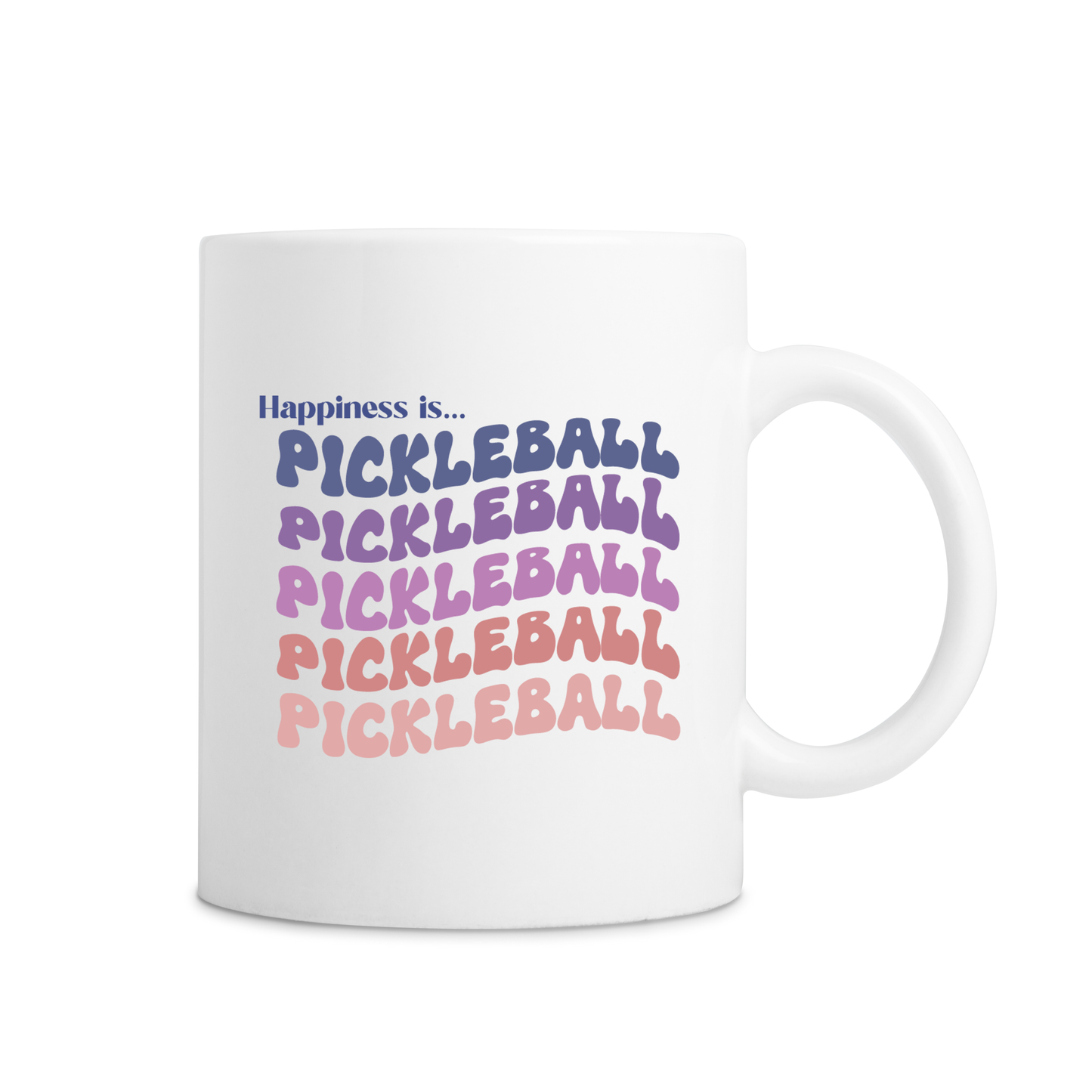 Happiness Is Pickleball Mug - White