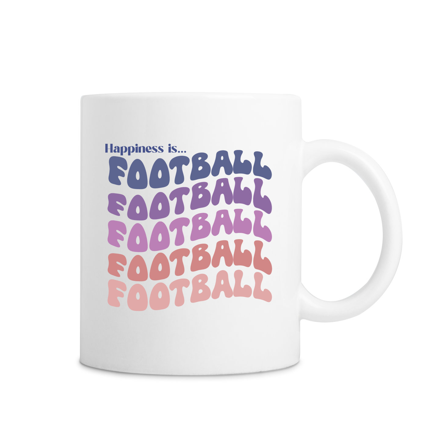 Happiness Is Football Mug - White