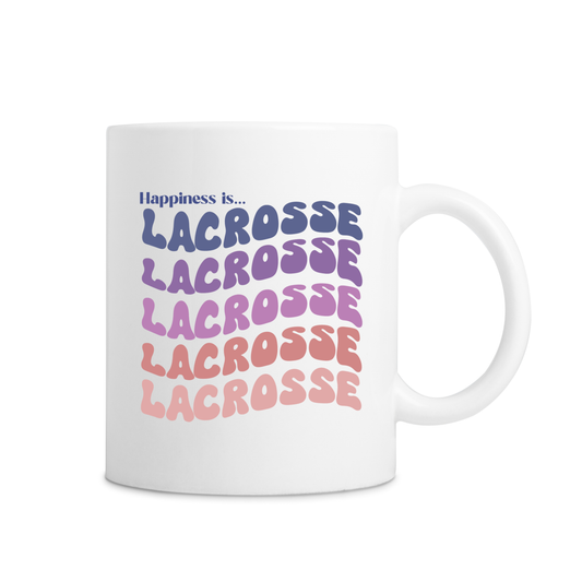 Happiness Is Lacrosse Mug - White