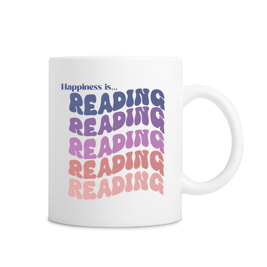 Happiness Is Reading Mug - White