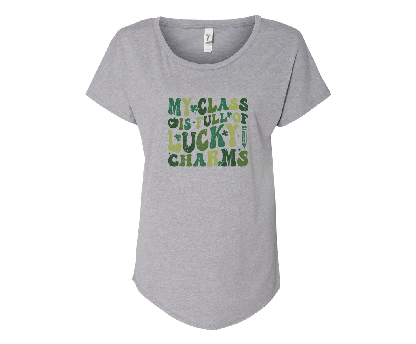 My Class Is Full Of Lucky Charms Ladies Tee Shirt - In Grey & White