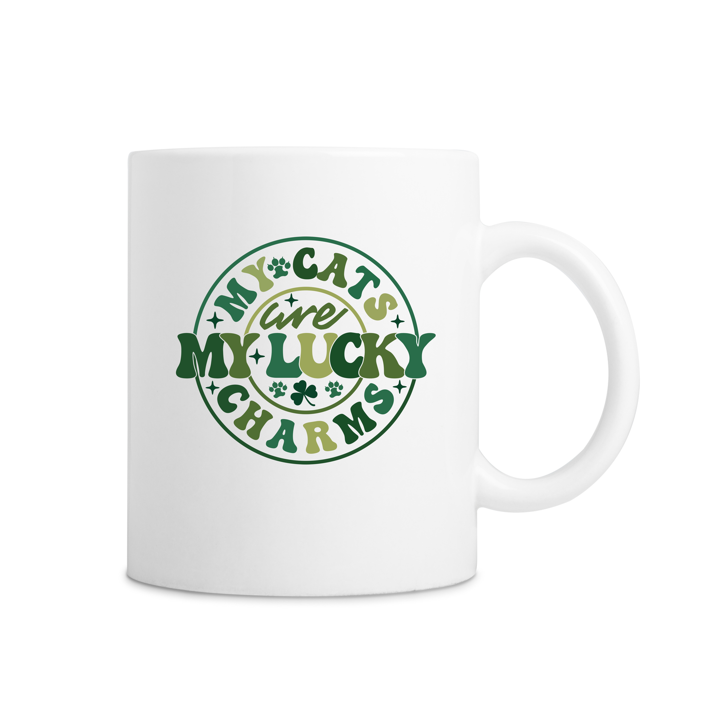 My Cats Are My Lucky Charms Mug - White