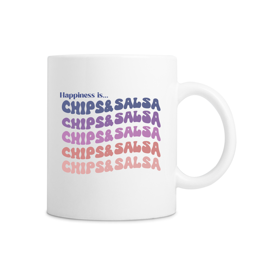 Happiness Is Chips & Salsa Mug - White