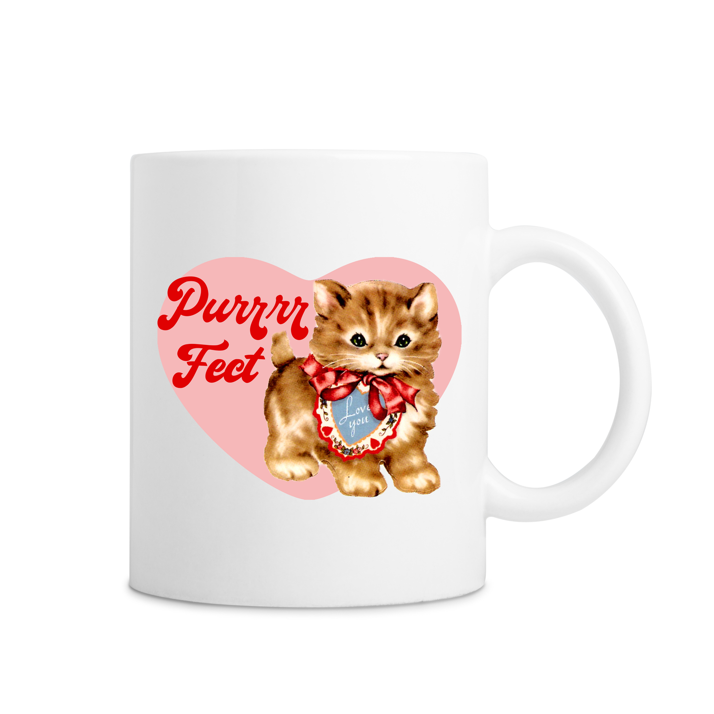 Perrrrfect Tabby Cat Love Mug - White