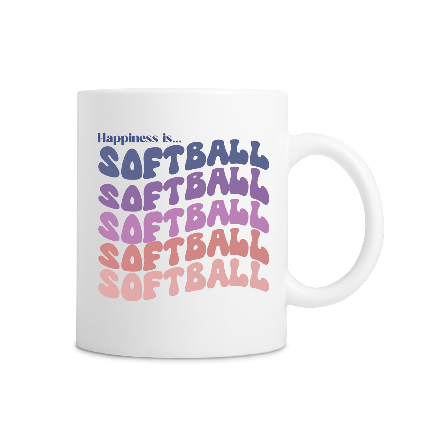Happiness Is Softball Mug - White