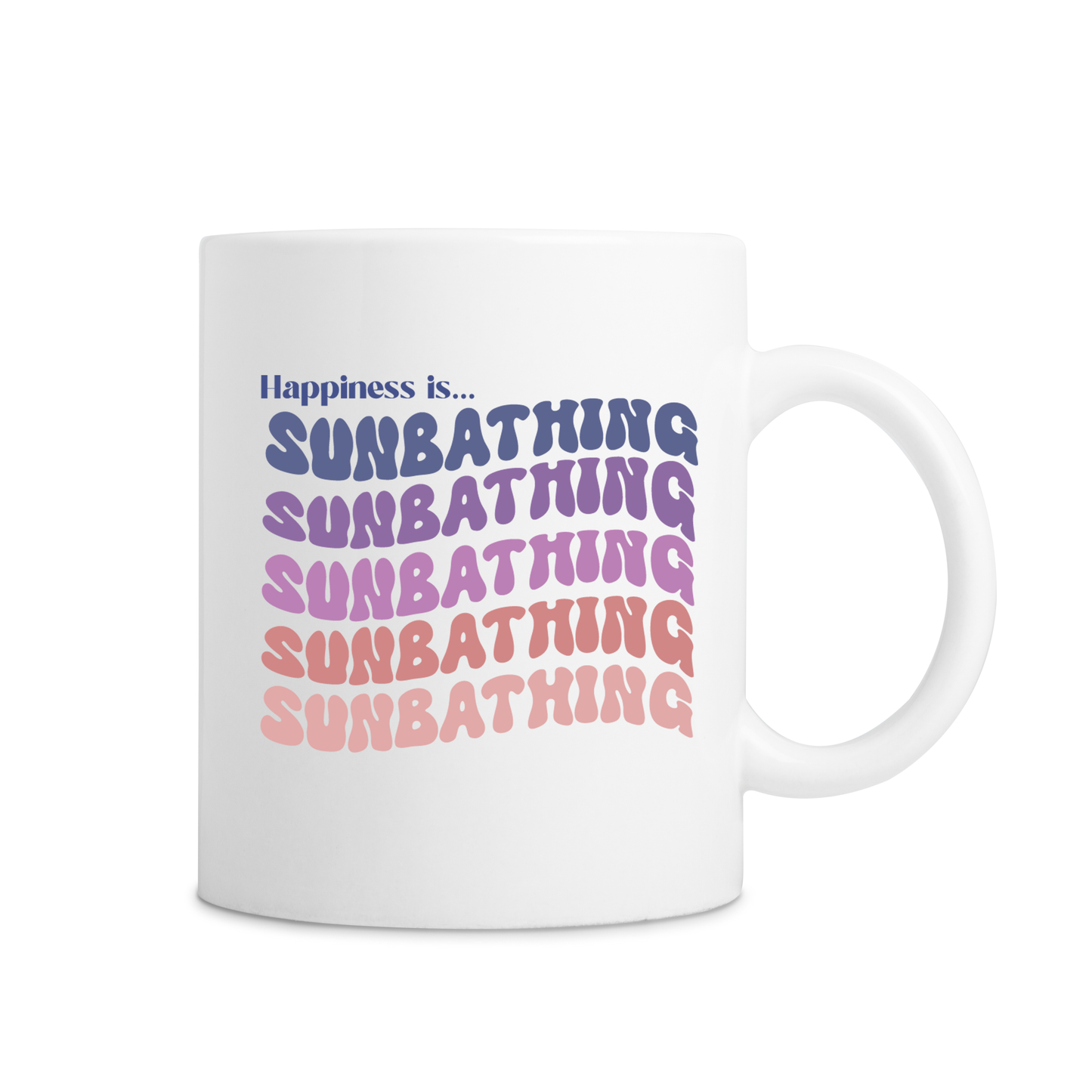 Happiness Is Sunbathing Mug - White