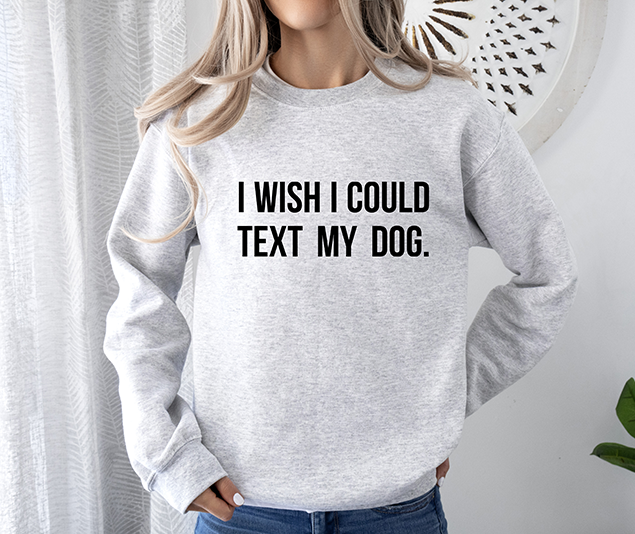 I Wish I Could Text My Dog Blue Women's 3 Piece Dog Pajama Set - In 3 Color Choices