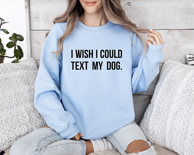 I Wish I Could Text My Dog Blue Women's 3 Piece Dog Pajama Set - In 3 Color Choices