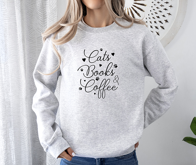 Cats Books Coffee Women's 3 Piece Cat Pajama Set - In 3 Color Choices