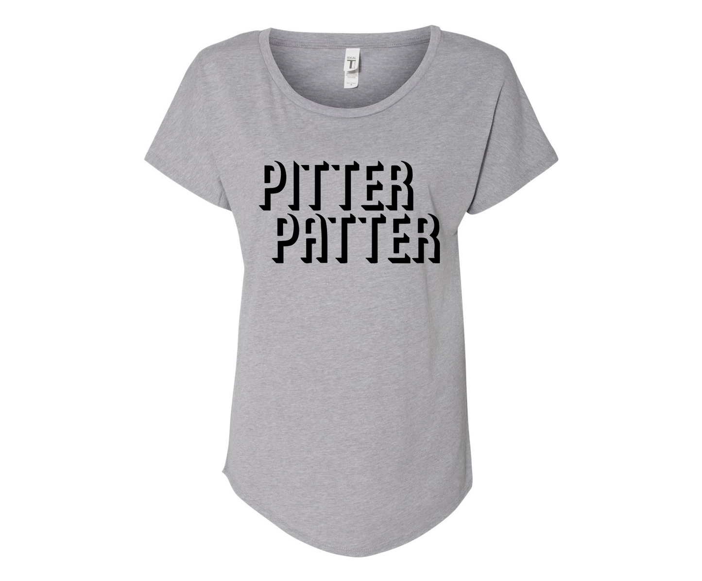 Pitter Patter Letter Kenny Ladies Tee Shirt - In Grey & White