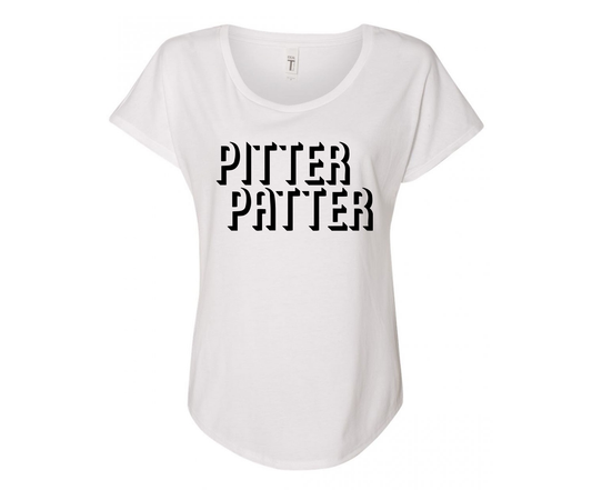 Pitter Patter Letter Kenny Ladies Tee Shirt - In Grey & White