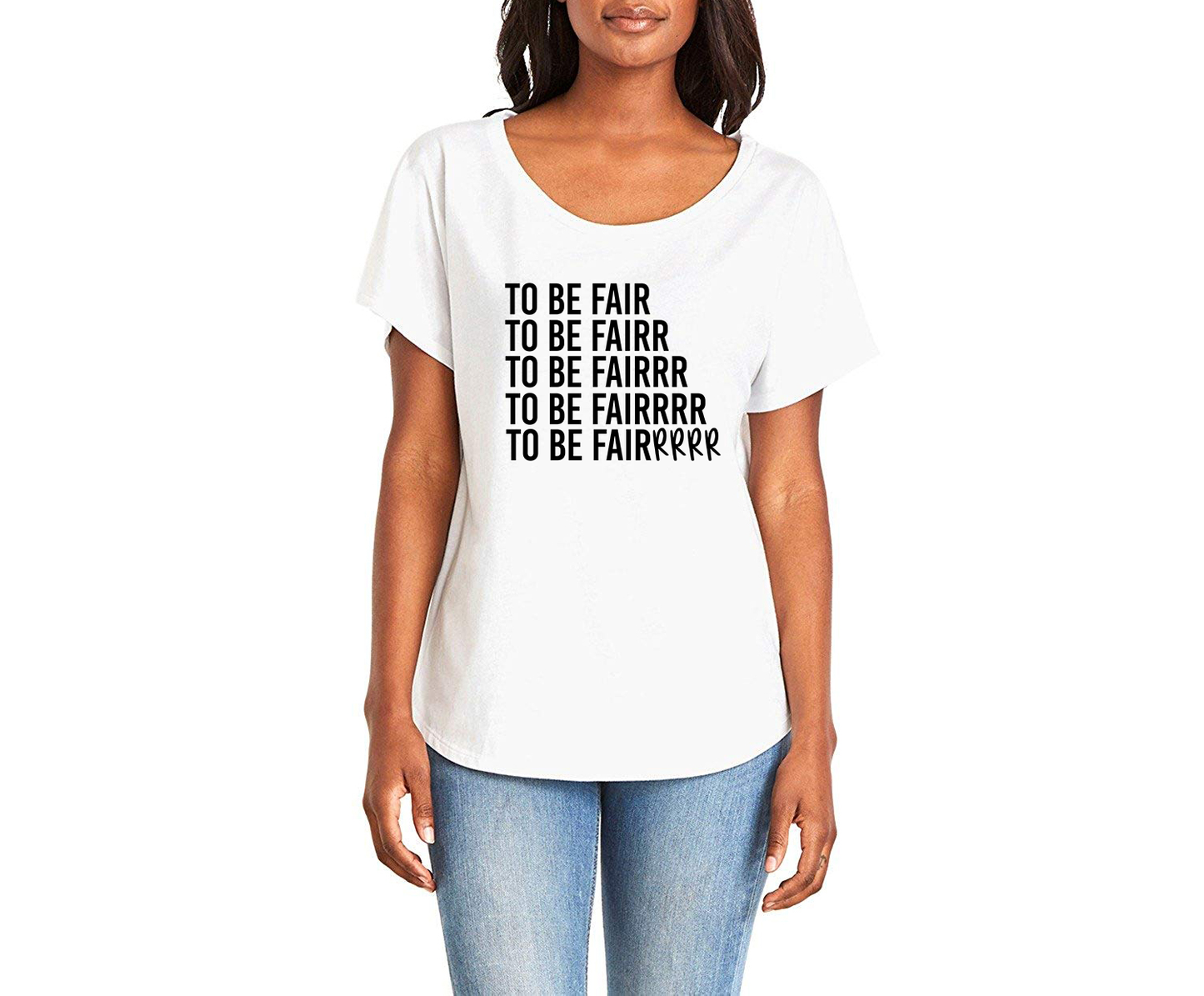 To Be Fair Letter Kenny Ladies Tee Shirt - In Grey & White