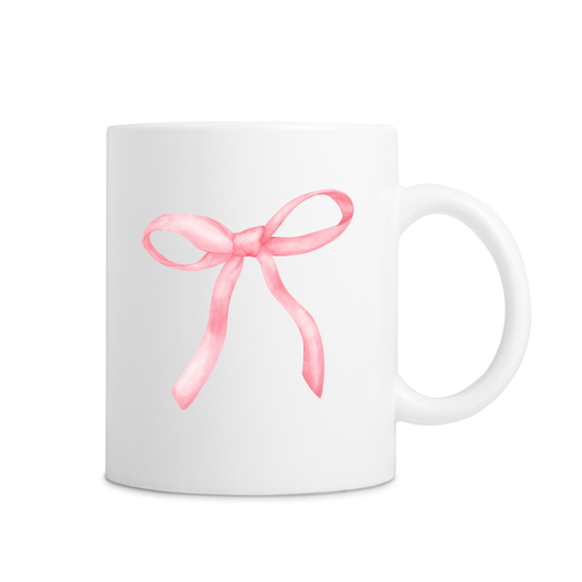 Sweet Pink Bow Mug - White