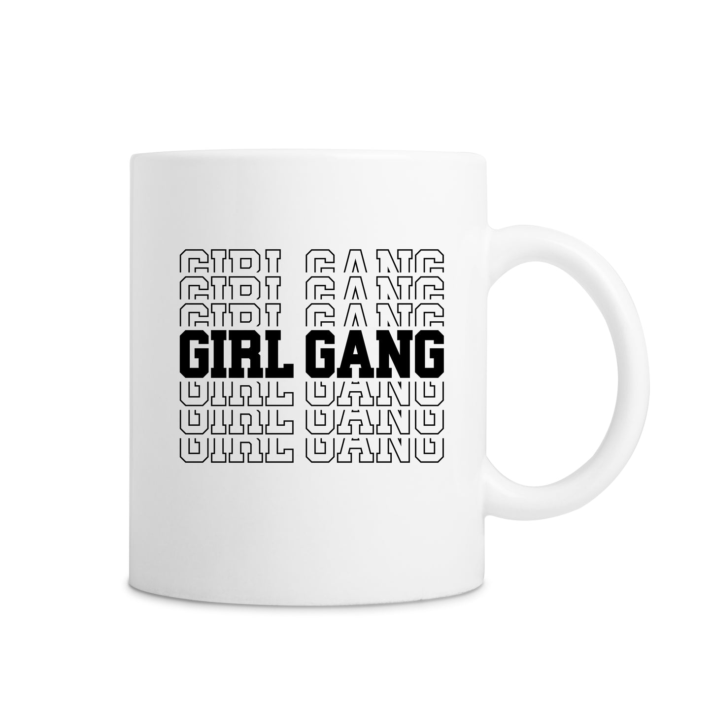 Athletic Style Girl Gang Mug - White