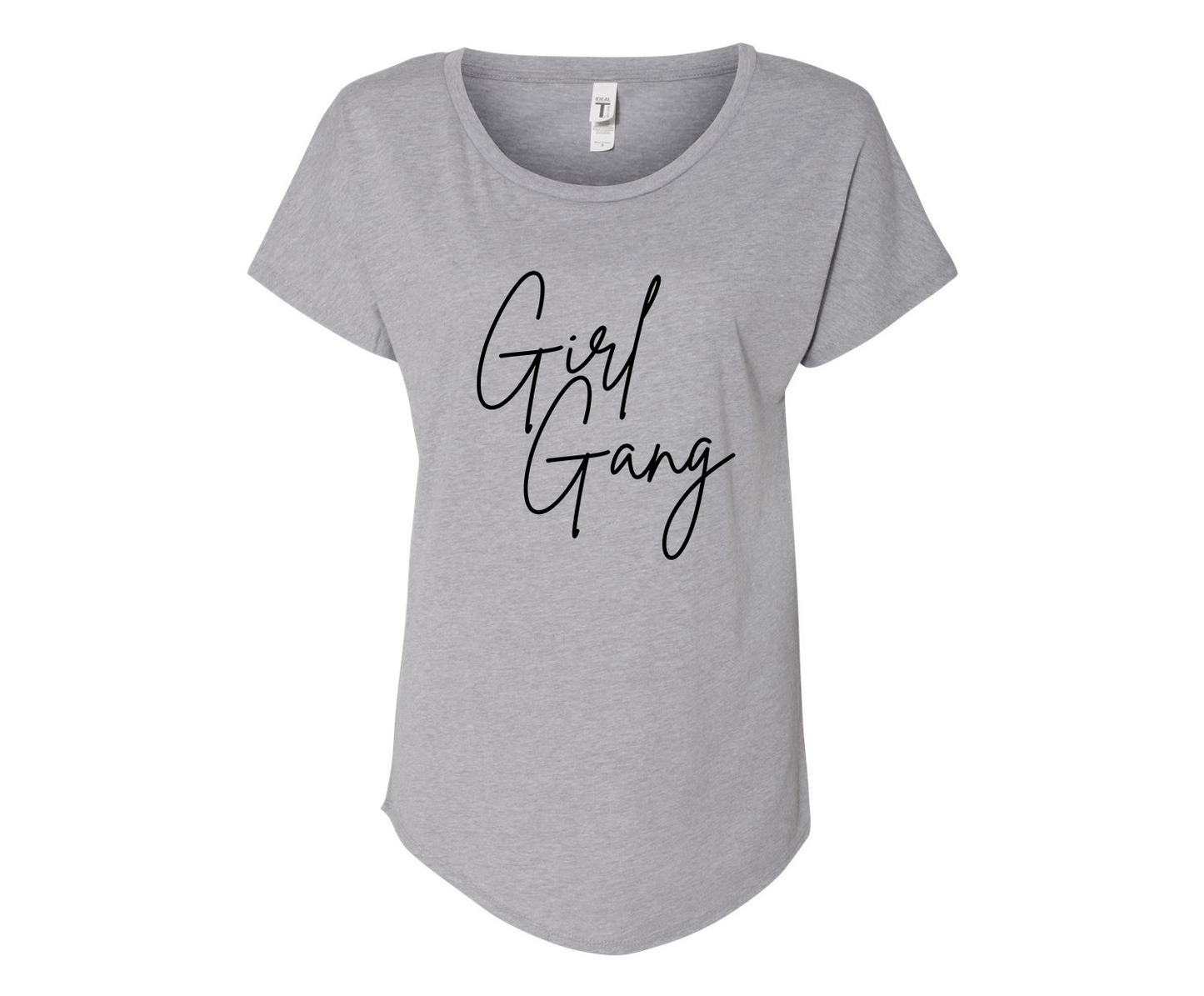 Girly Girl Gang Ladies Tee Shirt - In Grey & White