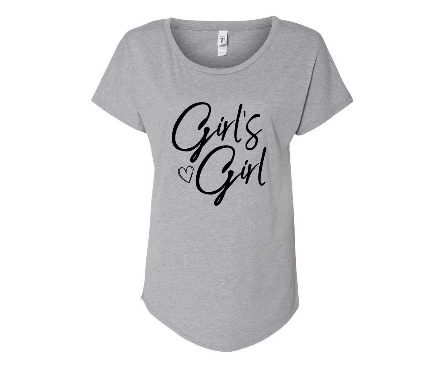 Girl's Girl Ladies Tee Shirt - In Grey & White