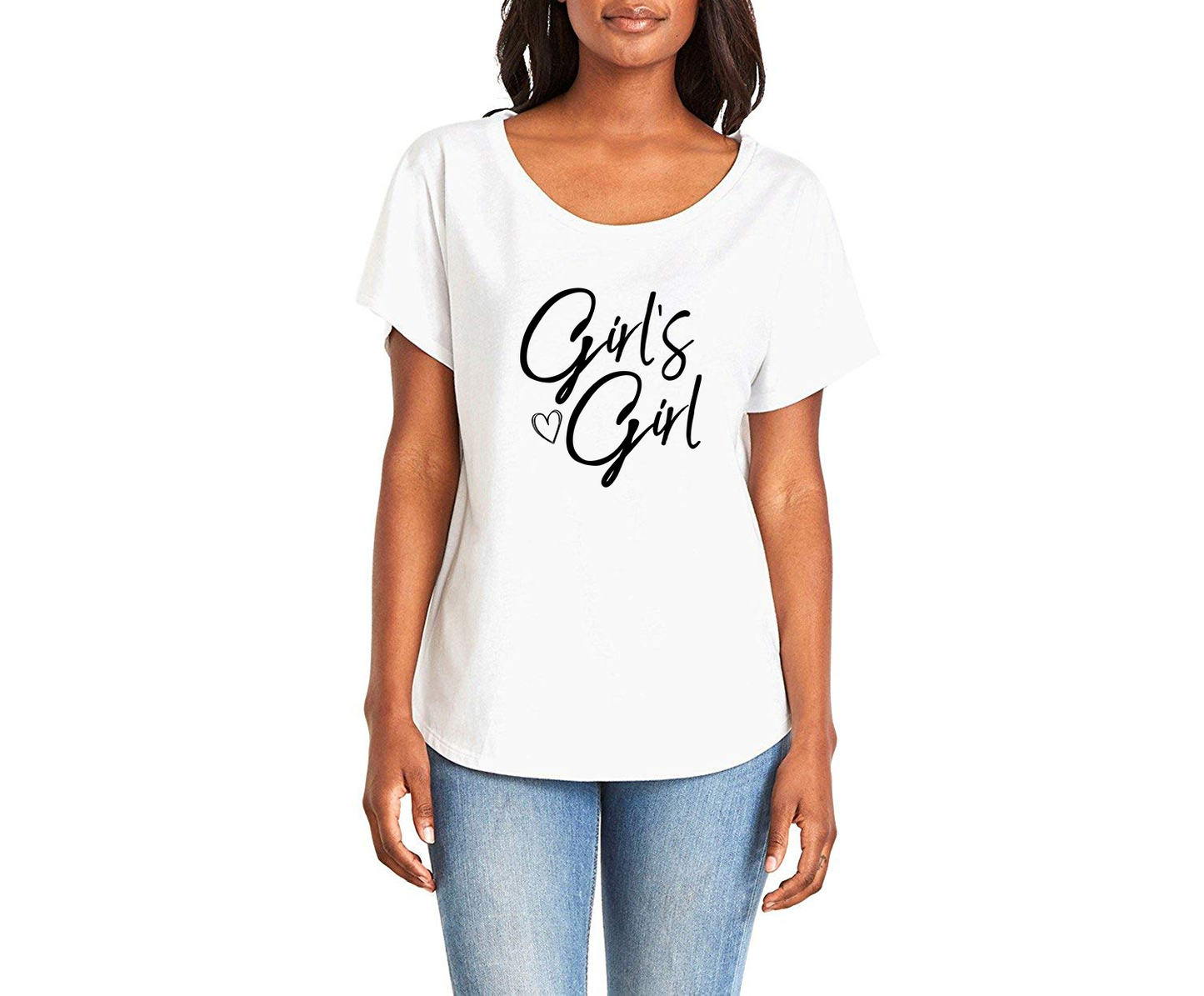 Girl's Girl Ladies Tee Shirt - In Grey & White