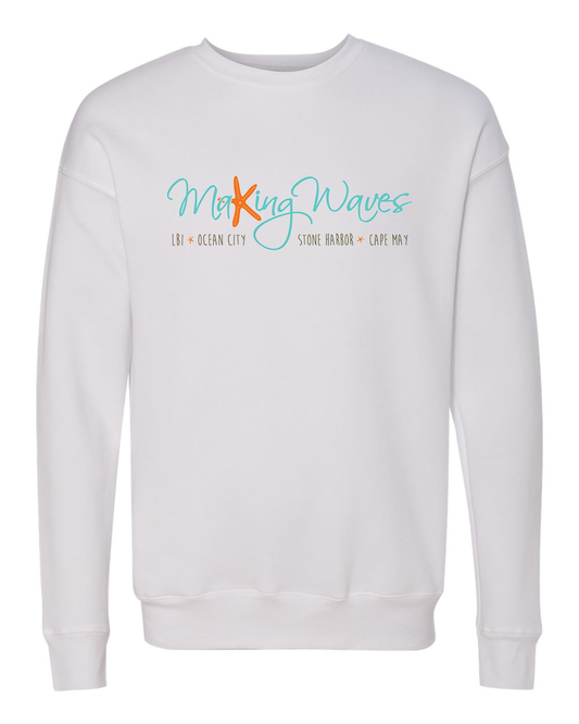 Making Waves Logo Crewneck Sweatshirt - White