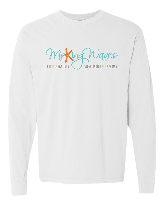 Making Waves Logo Long Sleeve Tee Shirt - White