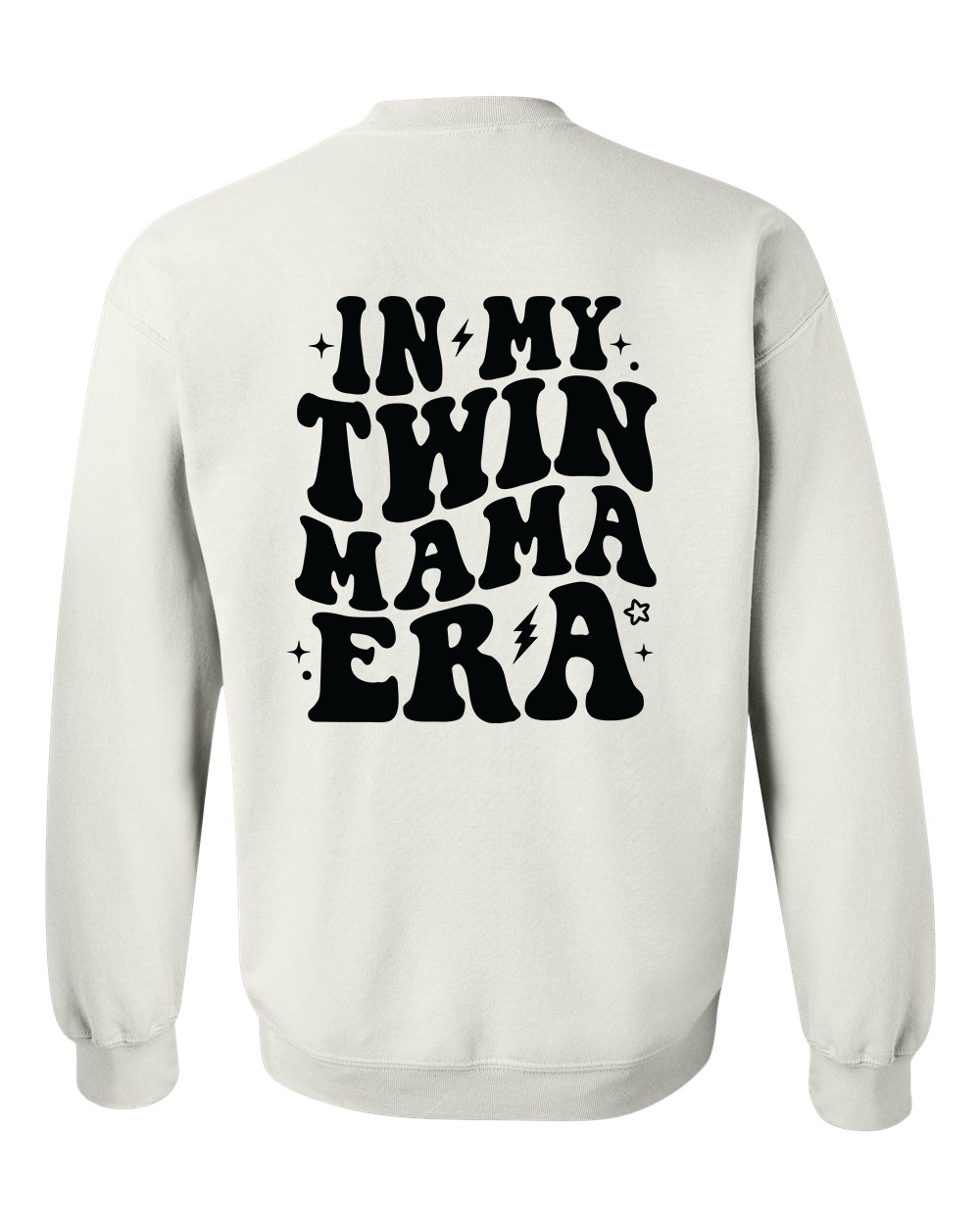 In My Twin Mama Era Crewneck Sweatshirt - In Grey & White