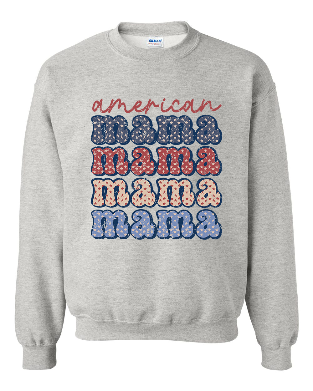 American Mama Crewneck Sweatshirt - In Grey & White