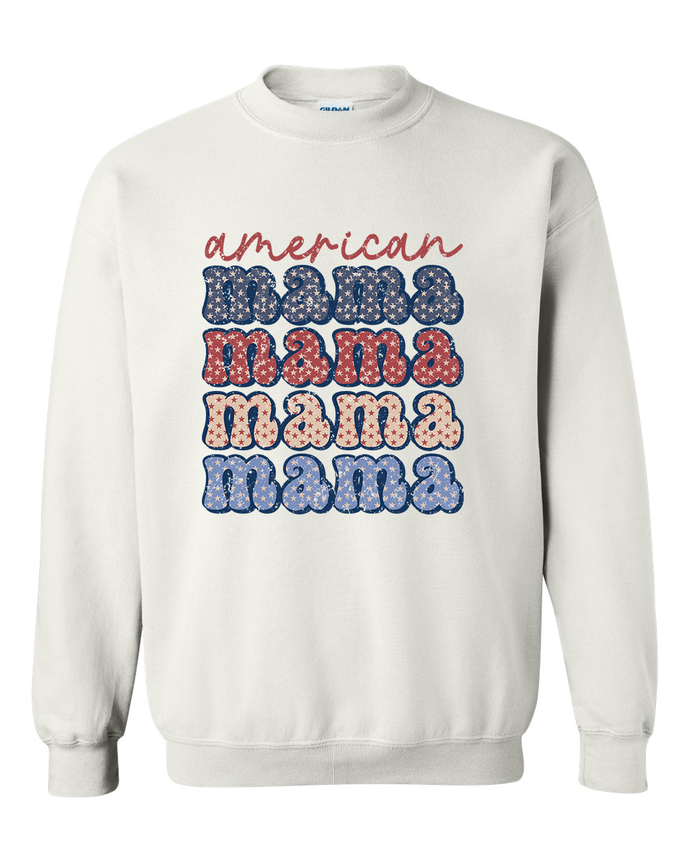 American Mama Crewneck Sweatshirt - In Grey & White