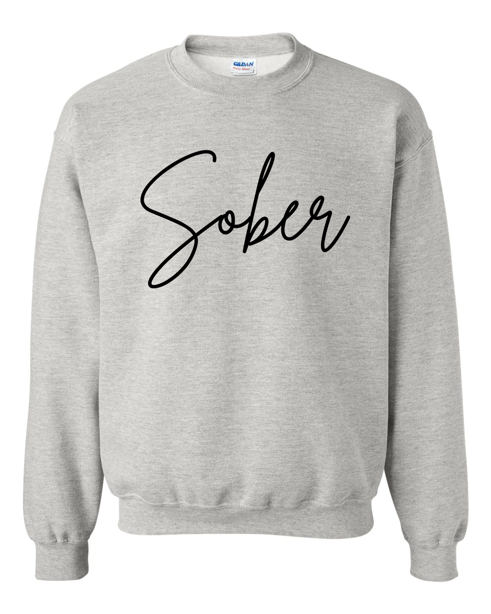 Sober Script Crewneck Sweatshirt - Grey