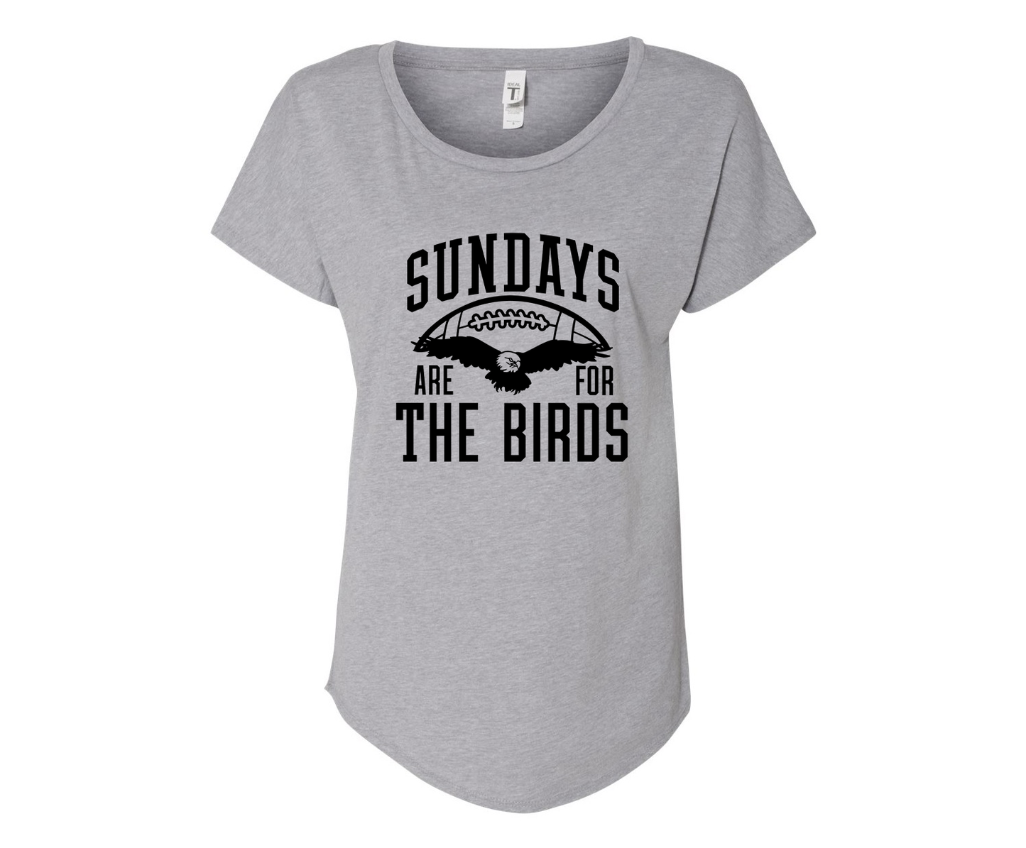 Sundays Are For The Birds Ladies Tee Shirt - In Grey & White