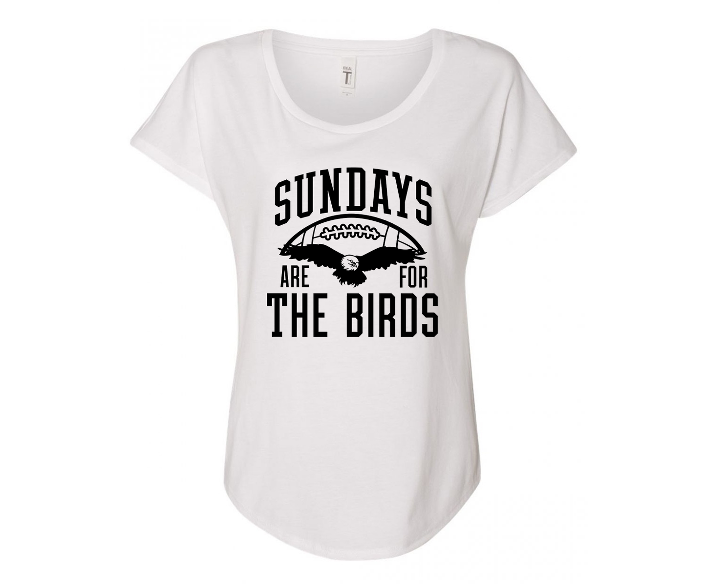 Sundays Are For The Birds Ladies Tee Shirt - In Grey & White