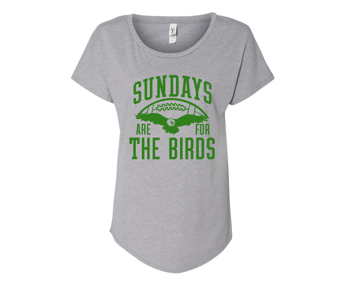 Sundays Are For The Birds Ladies Tee Shirt - In Grey & White