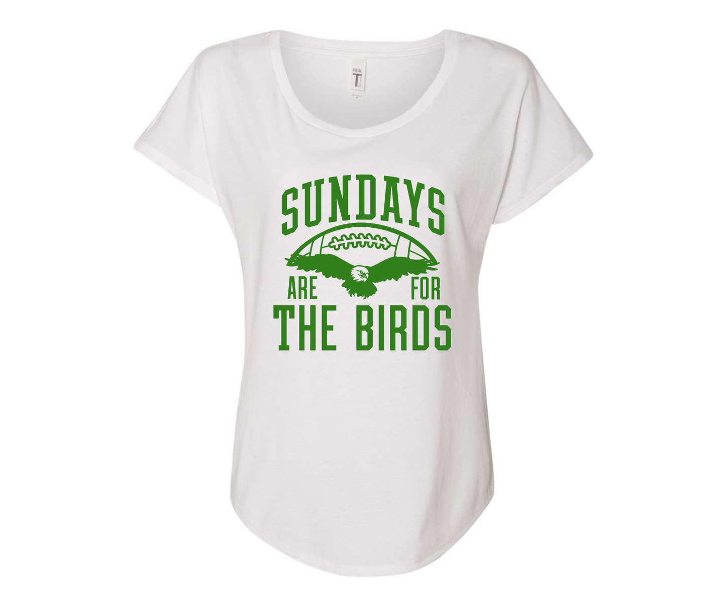 Sundays Are For The Birds Ladies Tee Shirt - In Grey & White