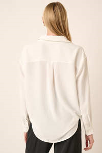 Airflow Button Down Long Sleeve Shirt - Ivory