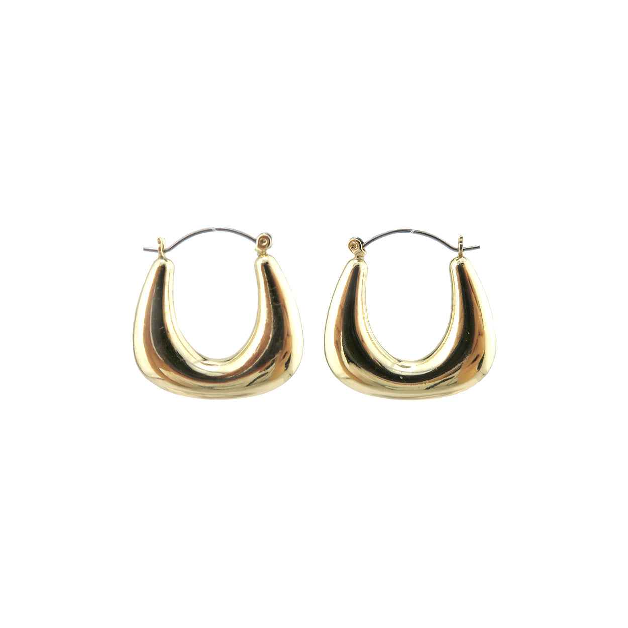 Angular Bubble Hoop Earrings - In Gold & Silver