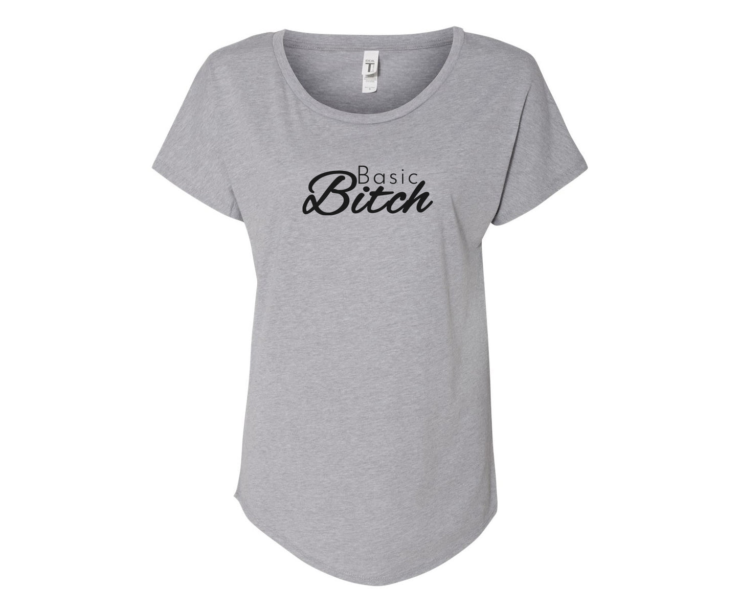 Basic Bitch Ladies Tee Shirt - In Grey & White