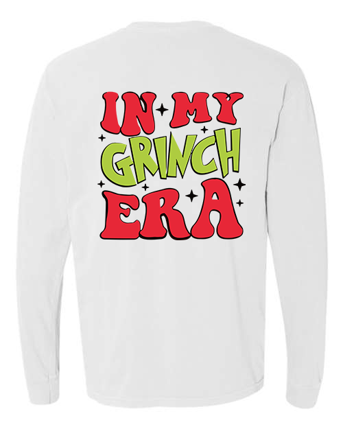 In My Grinch Era Double Sided Long Sleeve Tee - White