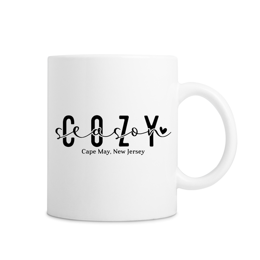 Cape May Cozy Season Mug - White