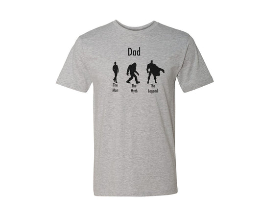 Dad The Man The Myth The Legend Men's Tee Shirt - Grey