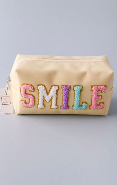 Smile Puffy Letter Yellow Travel Bag
