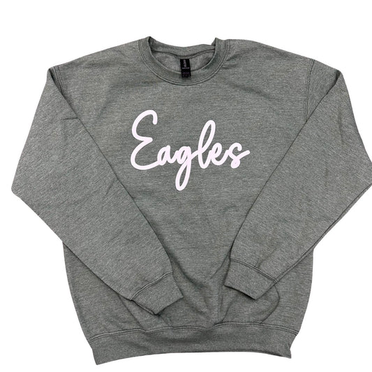 *PRE ORDER* Eagles 3D Script Crew Neck Sweatshirt - Dark Heather Green