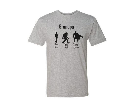 Grandpa The Man The Myth The Legend Men's Tee Shirt - Grey