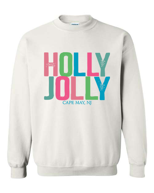 Cape May Holly Jolly Crewneck Sweatshirt - White