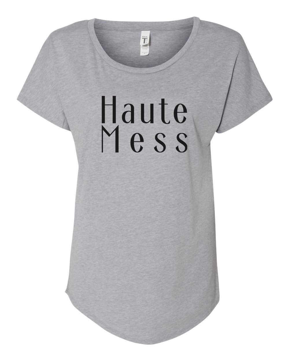 Haute Mess Ladies Tee Shirt - In Grey & White