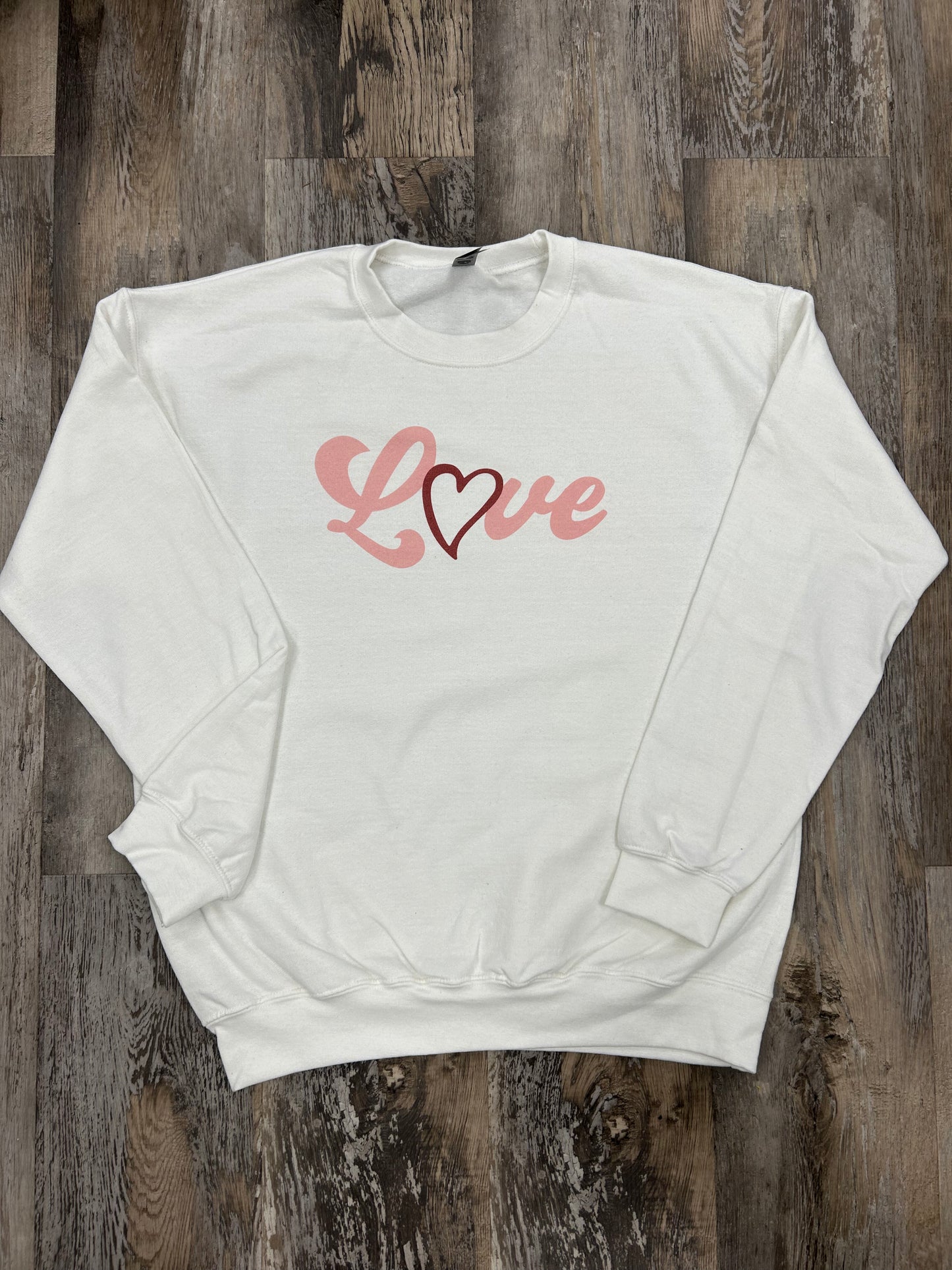 Love Heart Gilden Crew Neck Sweatshirt - White