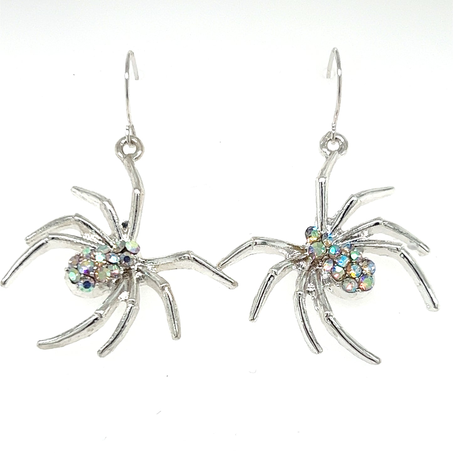 Crystal Rhinestone Spider Dangle Earrings