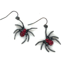 Load image into Gallery viewer, Crystal Rhinestone Spider Dangle Earrings