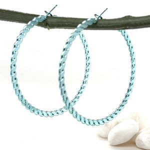 Fixed Chain Link Metallic Hoop Earrings