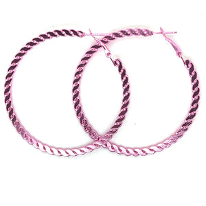 Fixed Chain Link Metallic Hoop Earrings