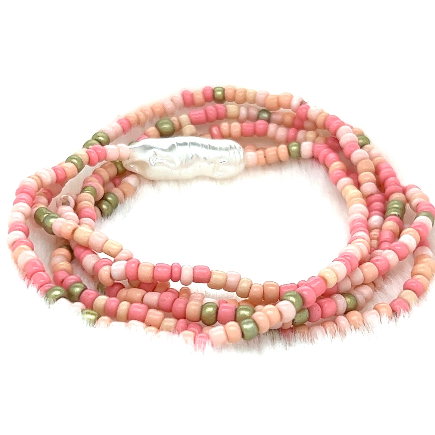 Pearl & Seed Bead Stretch Bracelet Set