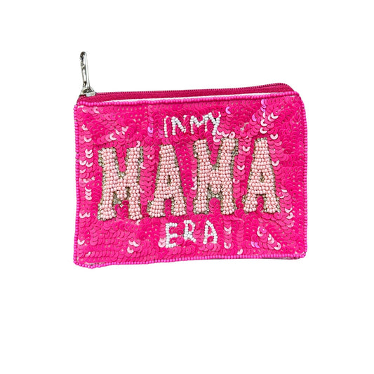In My Mama Era Beaded Zipper Coin & Card Bag