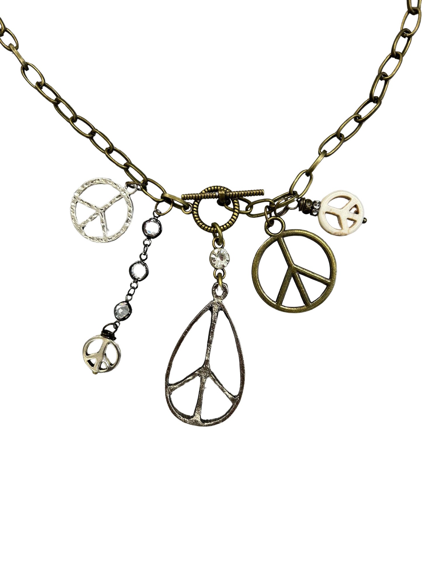 Gypsy Peace 5 Charm Toggle Necklace